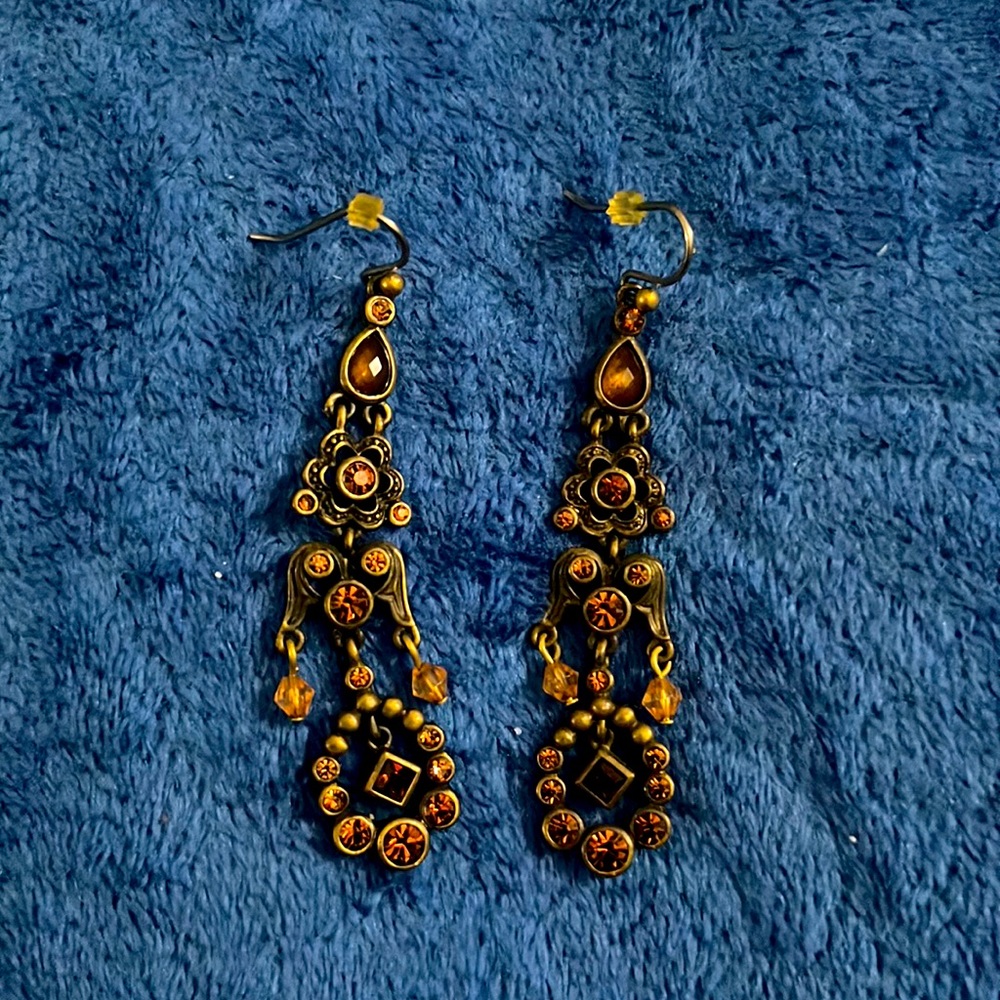 Orange Dangling Earrings